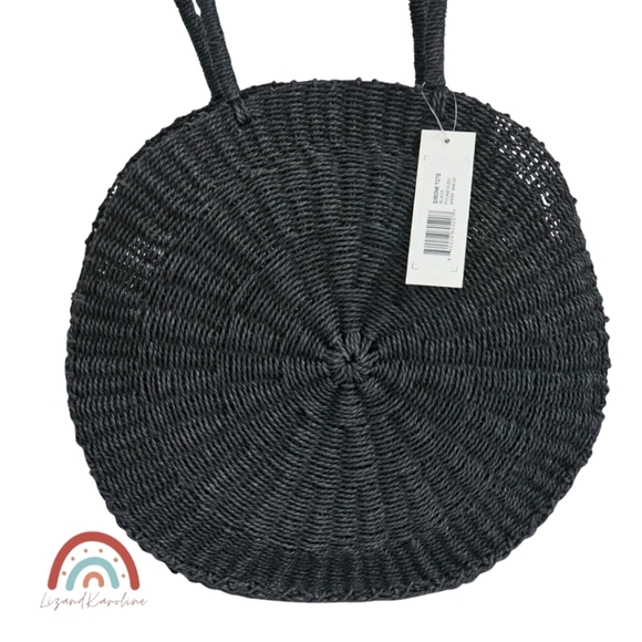 New! French Connection Oversized Circle Large Straw Tote Bag - Picture 3 of 16